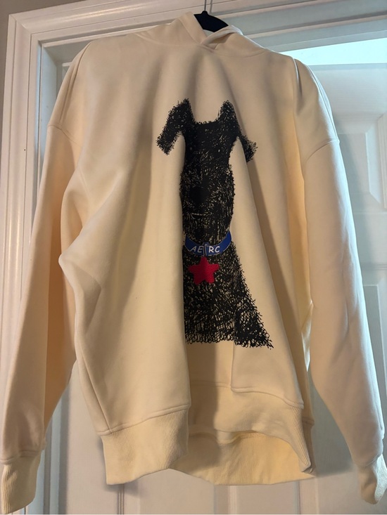 Aelfric Eden Sweaters - NWT Aelfric Eden Cream Hoodie with Black Dog and Blue Collar